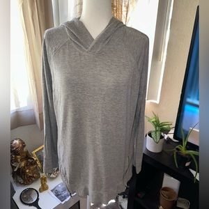 Liz Claiborne Gray Hoodie Sweater with Zippers size L